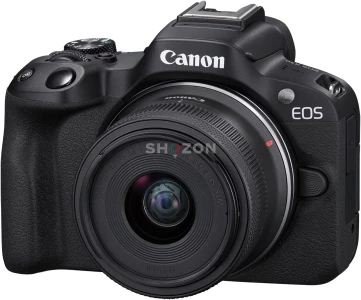CANON EOS R50 Mirrorless Camera, Black + RF-S 18-45mm F4.5-6.3 IS STM Lens (EXPORT STOCK)