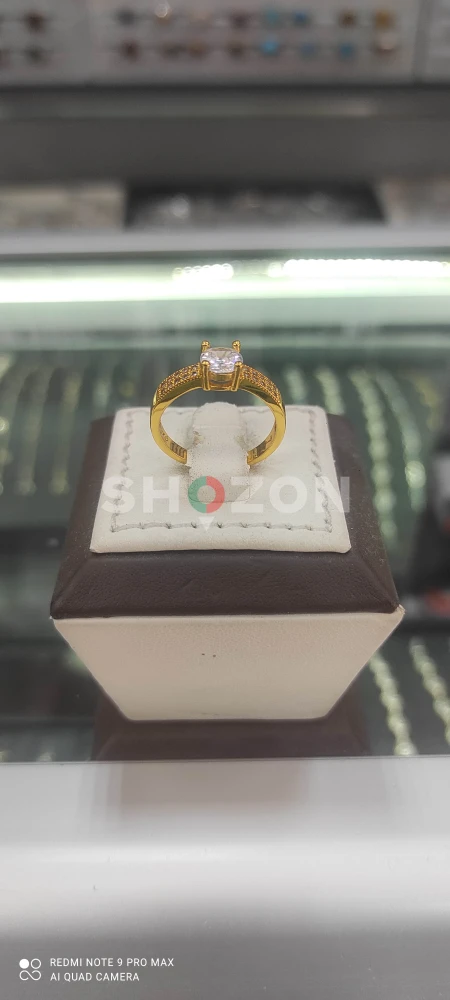 women's ring gold plated with zircon