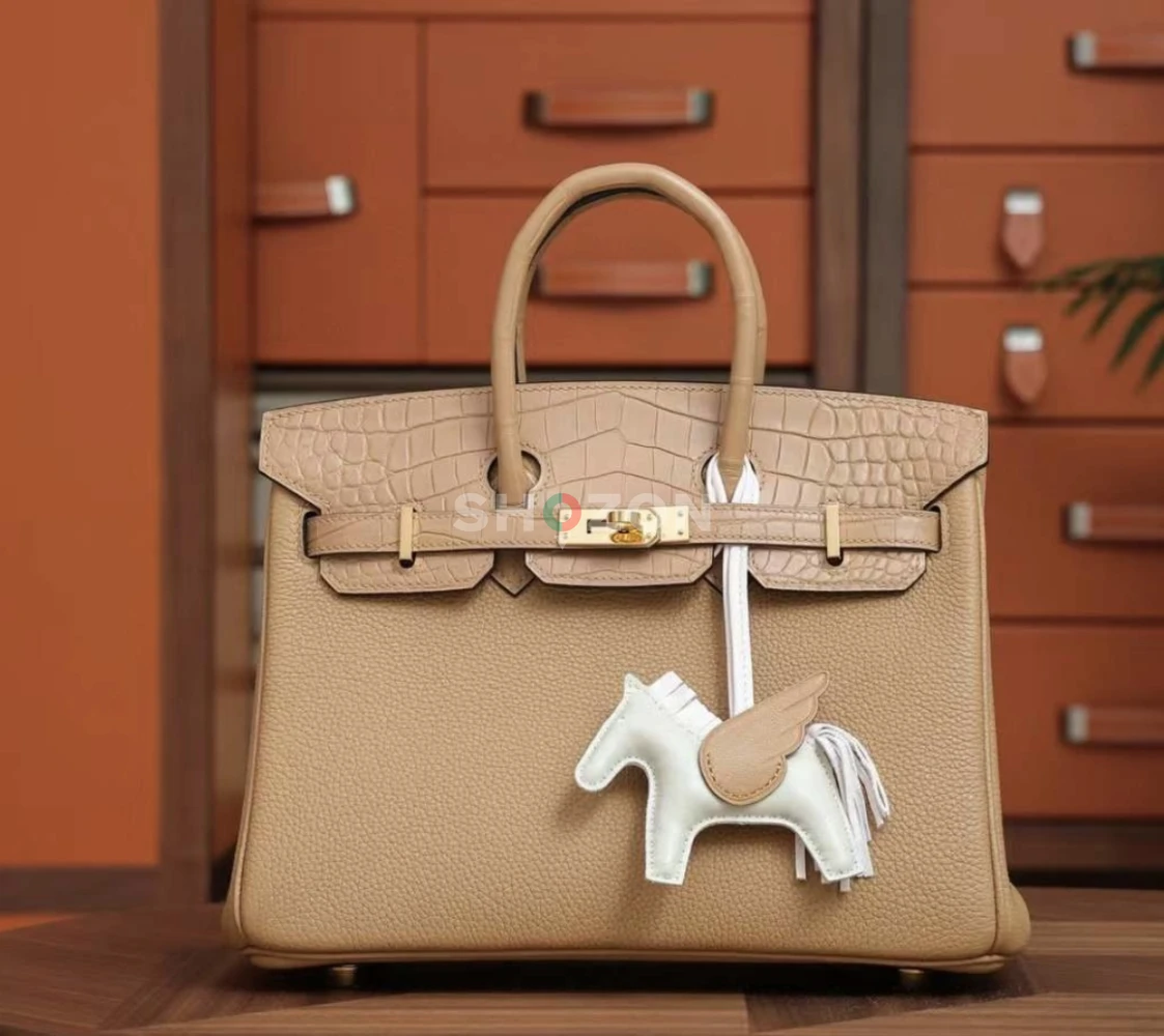 Hermes birkin 25 matte croco & togo masala chai GHW