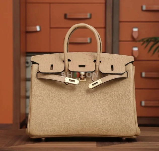 Hermes birkin 25 matte croco & togo masala chai GHW