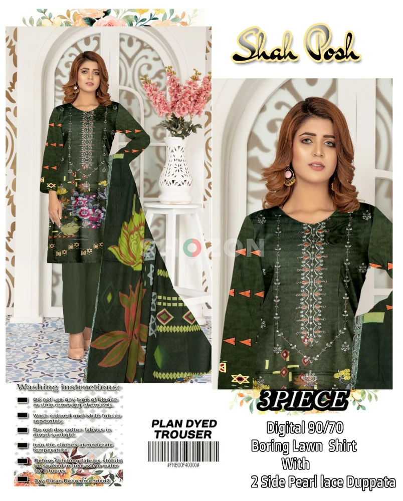 Shah Posh Pakistani Unstitches Lawn Dress