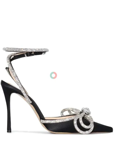 Elegant Black High Heel Sandals with Rhinestone Straps