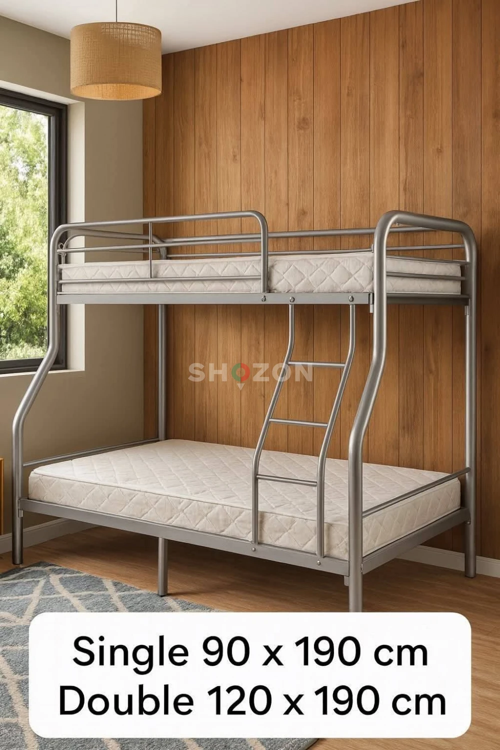Premium Silver Metal Triple Sleeper Bunk Bed