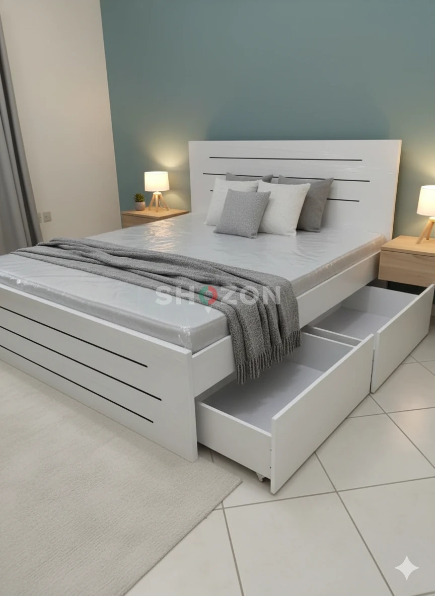 Queen Bed with Under-Bed Storage & High-Quality Mattress