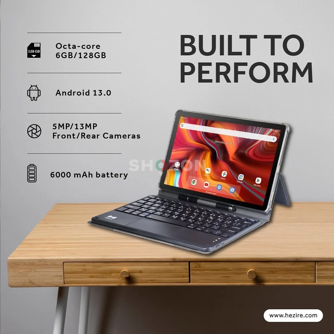 HBOOK PRO 10.1 ” 4G TABLET PC WITH BT KEYBOARD, FOLIO COVER & STAND