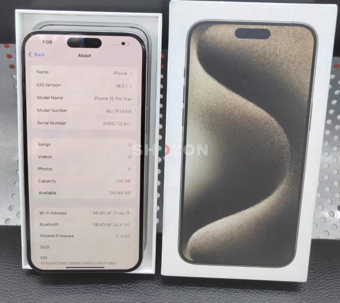 apple iphone 15 pro max 256 gb used very clean and full box, TRDA UAE 🇦🇪 Version 