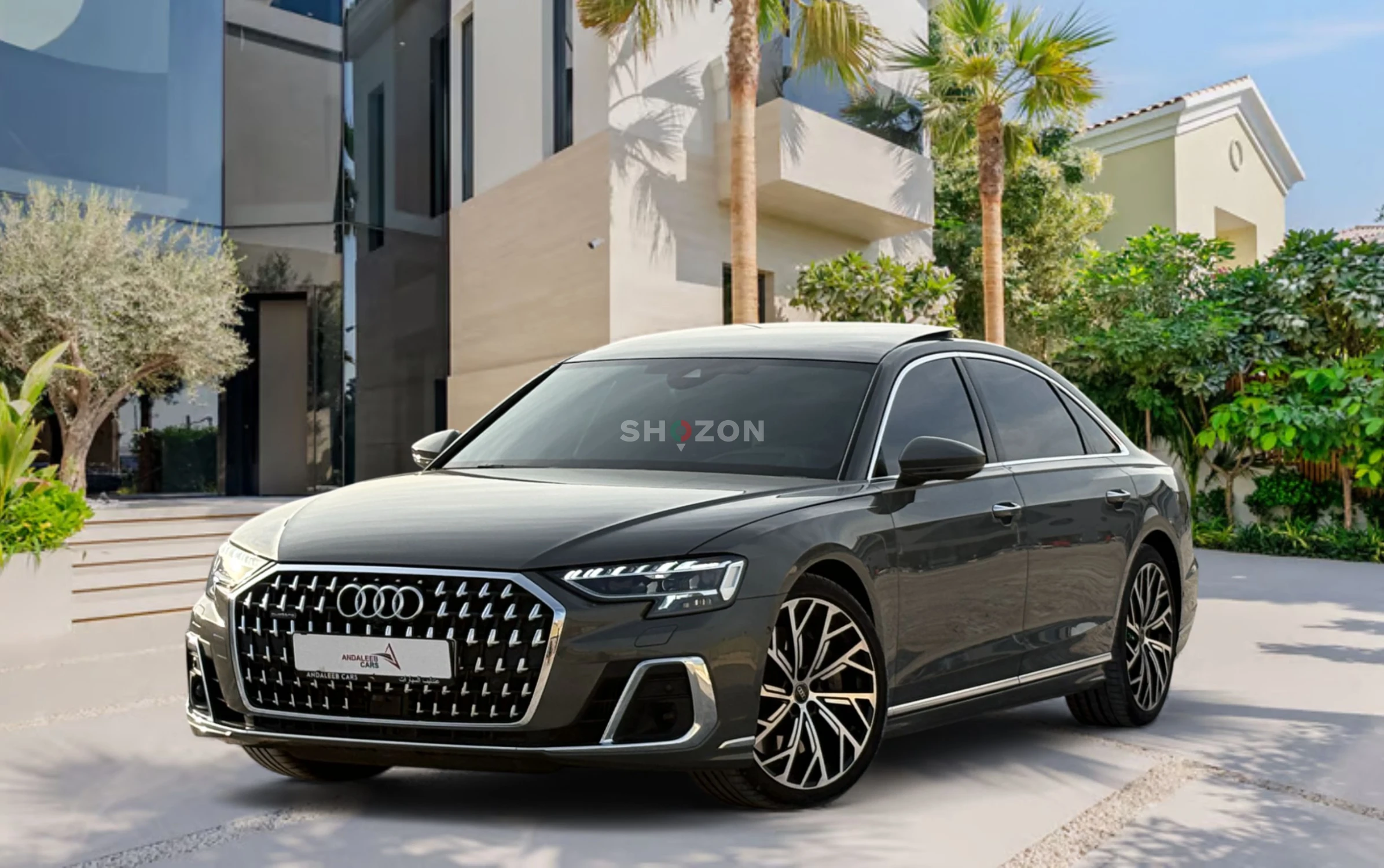 AUDI A8 L TFSI 60 QUATTRO 4.0T V8 A/T | 2024 | GCC SPECS | NARDO GREY | AED 6,400 per month