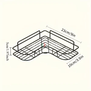 Set of 2 Stainless Steel Corner Bathroom Shelves