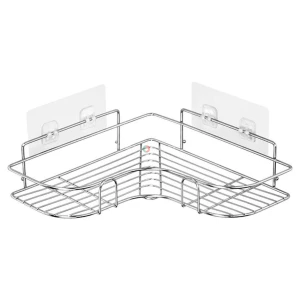 Set of 2 Stainless Steel Corner Bathroom Shelves