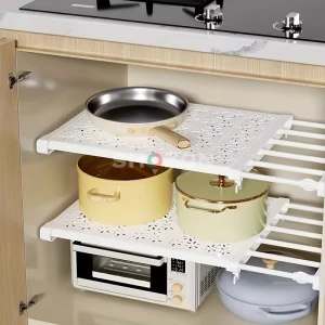 Adjustable White Bathtub Rack Shelf