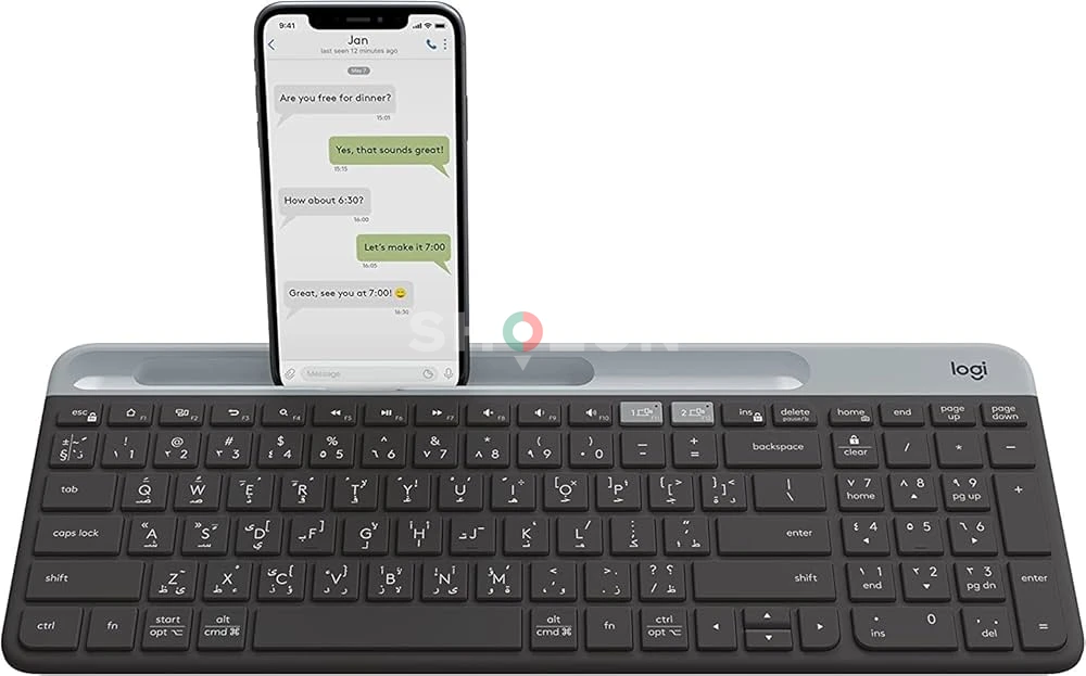 Logitech K580 Slim Multi-Device Wireless Keyboard with Phone Holder