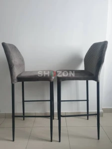 2 Grey Bar Stools - Comfortable Seating for Your Kitchen or Home Bar