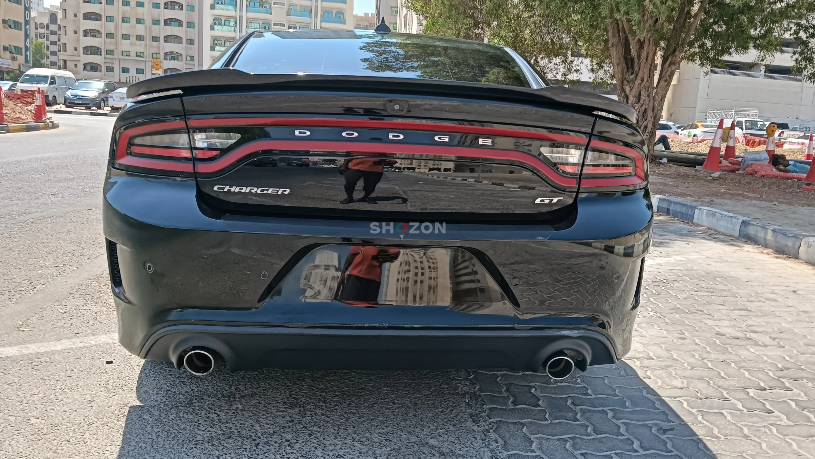 Powerful Black Dodge Charger with Sporty Design