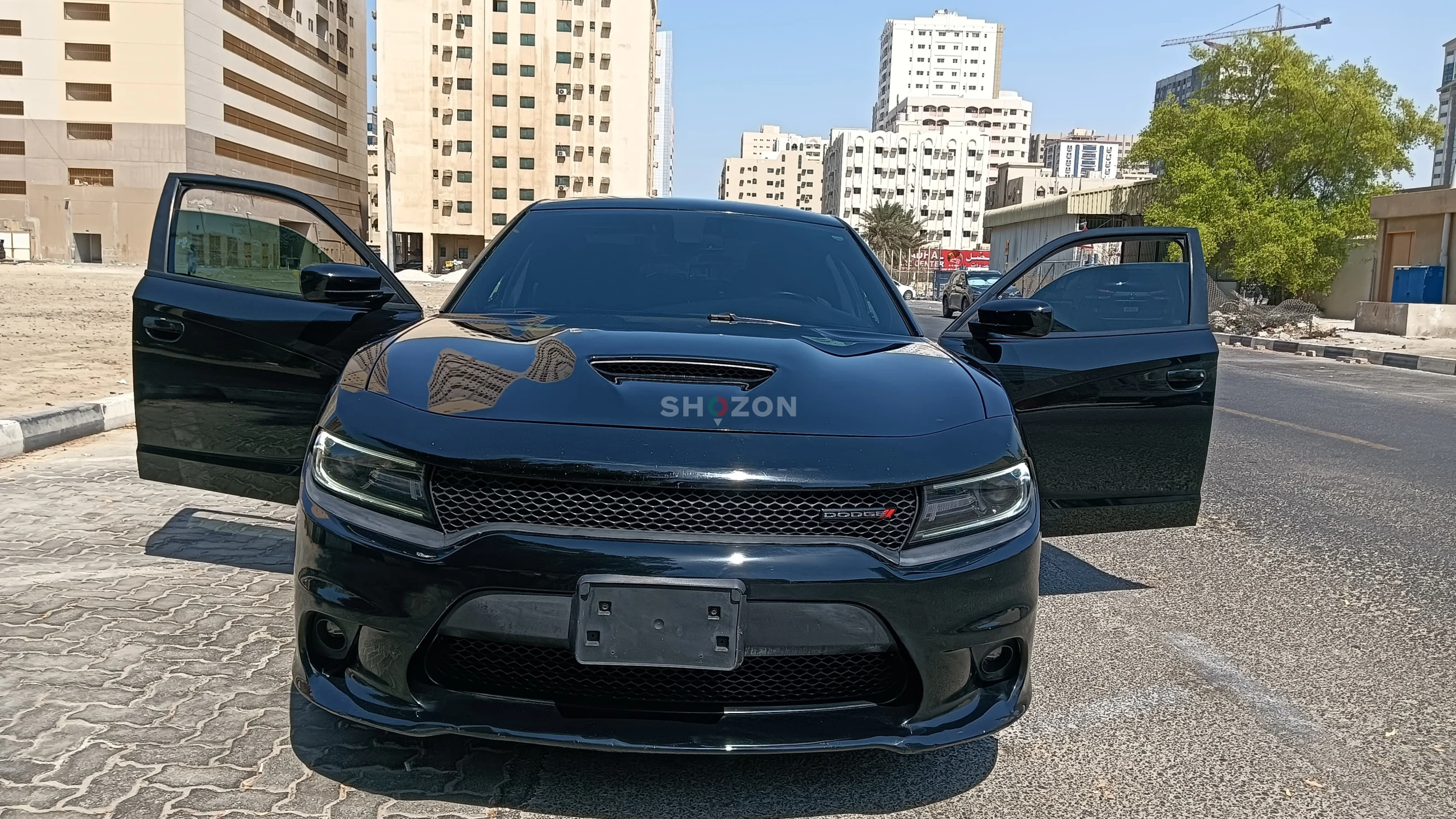Powerful Black Dodge Charger with Sporty Design