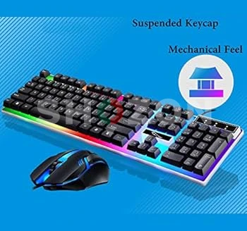 A beautifully designed keyboard and mouse set with colorful lighting, perfect for gamers...  Hello, only 55 dirhams. Call me now..