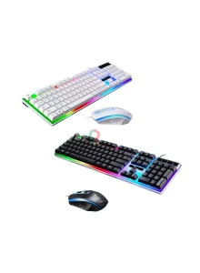 A beautifully designed keyboard and mouse set with colorful lighting, perfect for gamers...  Hello, only 55 dirhams. Call me now..