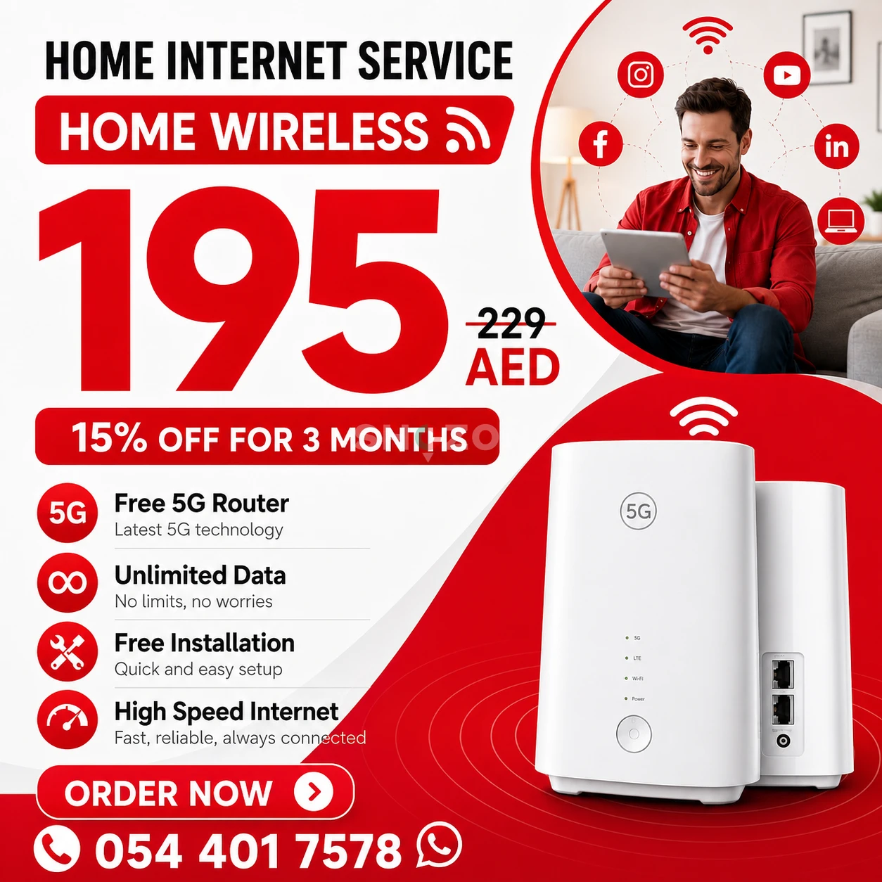 Home Wireless Internet Service - 5G Router