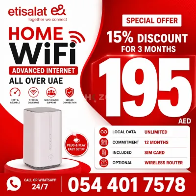 Etisalat Home WiFi internet connection all over UAE 