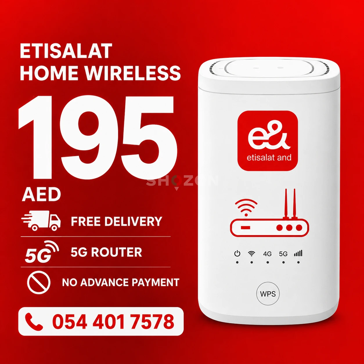Etisalat home wifi internet connection all over UAE 