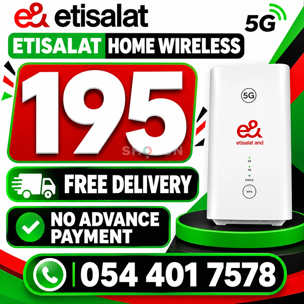 Etisalat Home Wireless 5G Wi-Fi 6 Router (Excellent Condition)