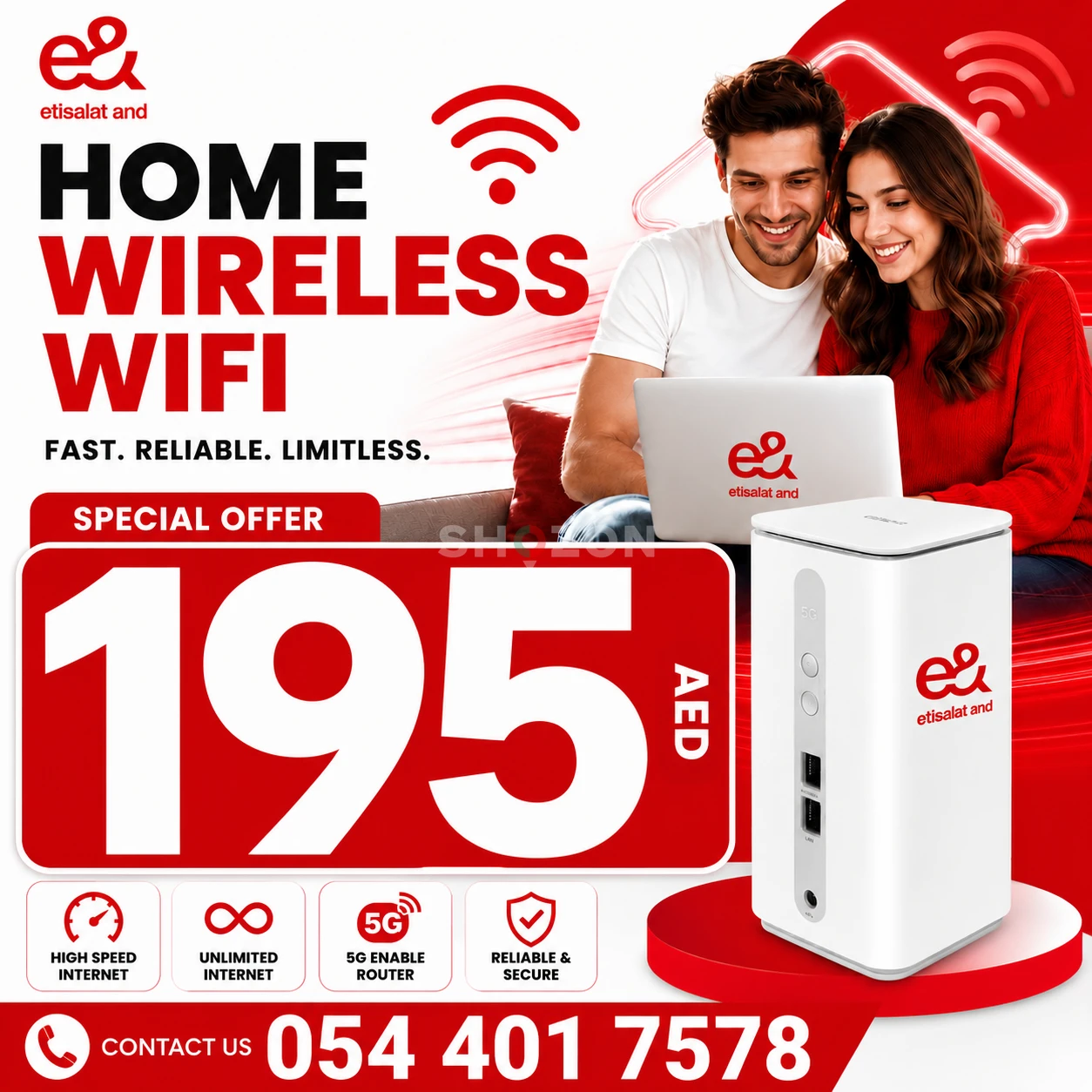 Etisalat home wifi internet service | Free delivery | Unlimited data 