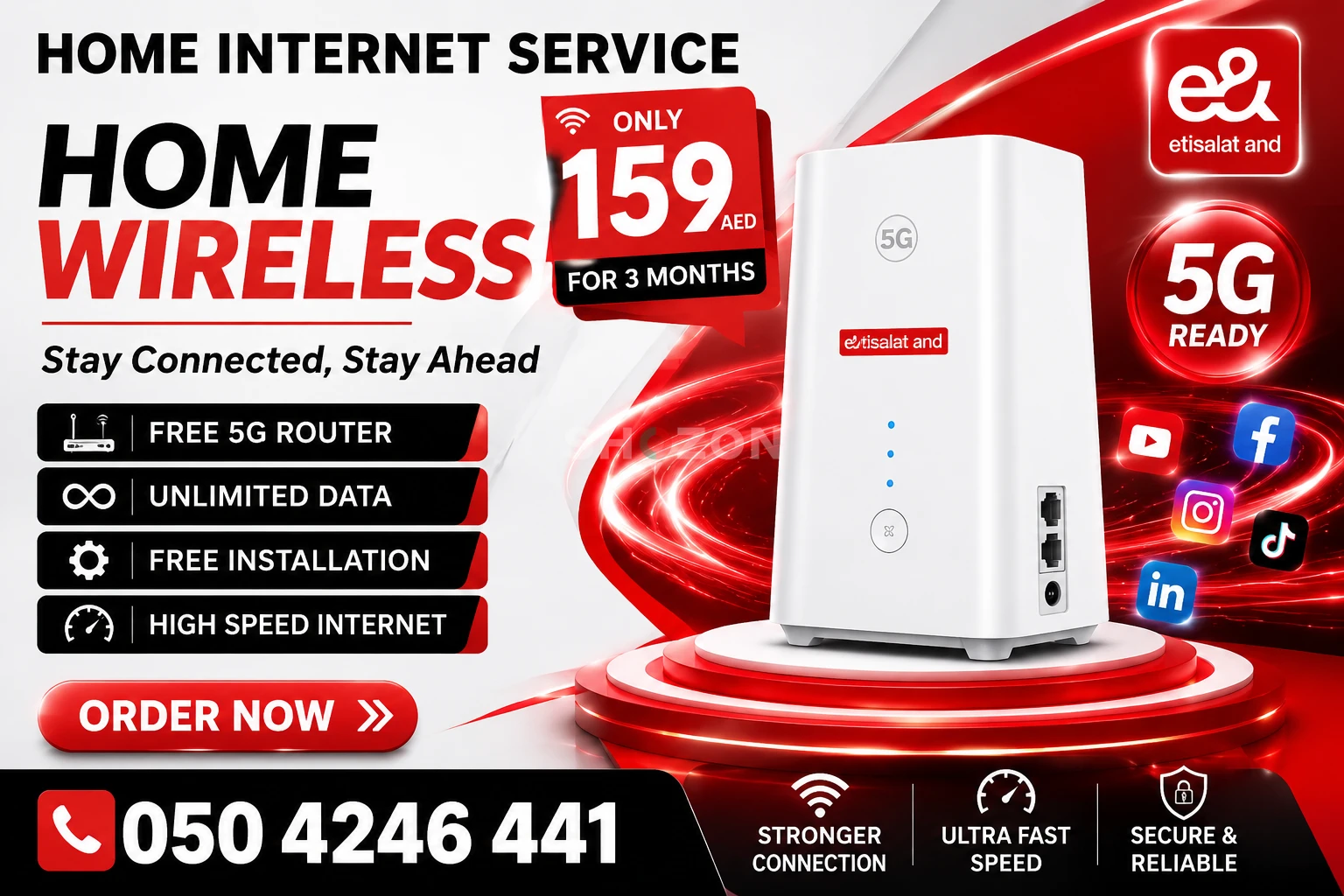 Etisalat home WiFi internet connection 