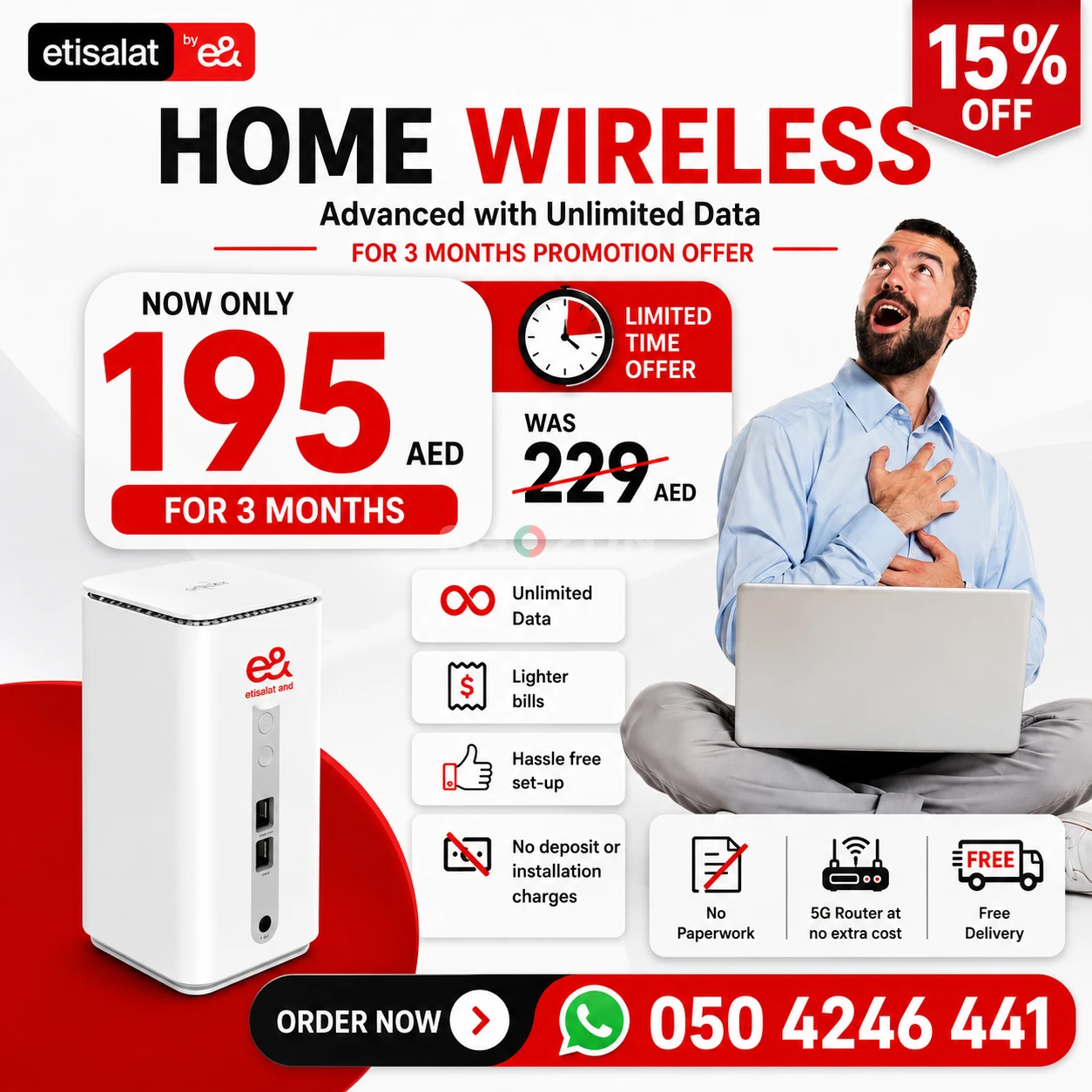 Etisalat Home WiFi internet connection all over UAE 