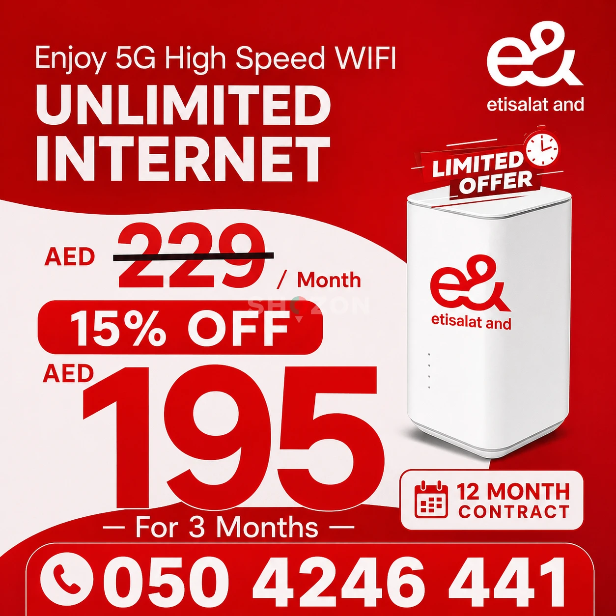 Etisalat Home wifi 5G internet service 