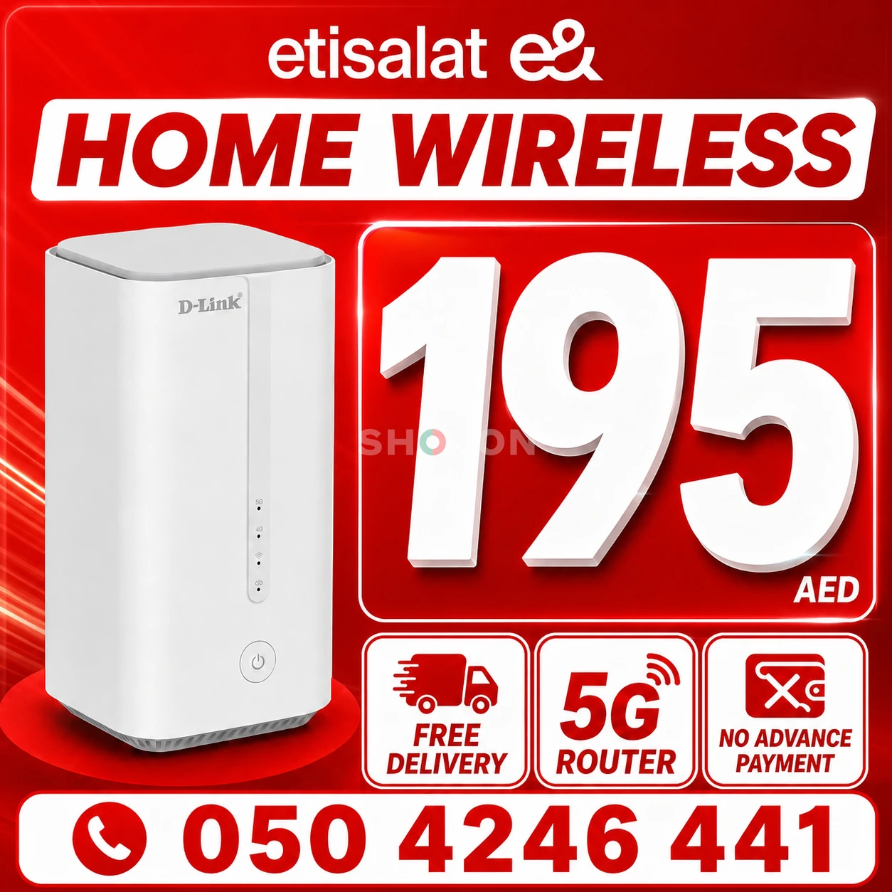 Etisalat home wifi internet connection all over UAE 5G