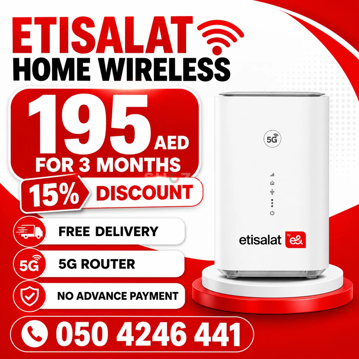 15% off for all customers etisalat home wifi internet 
