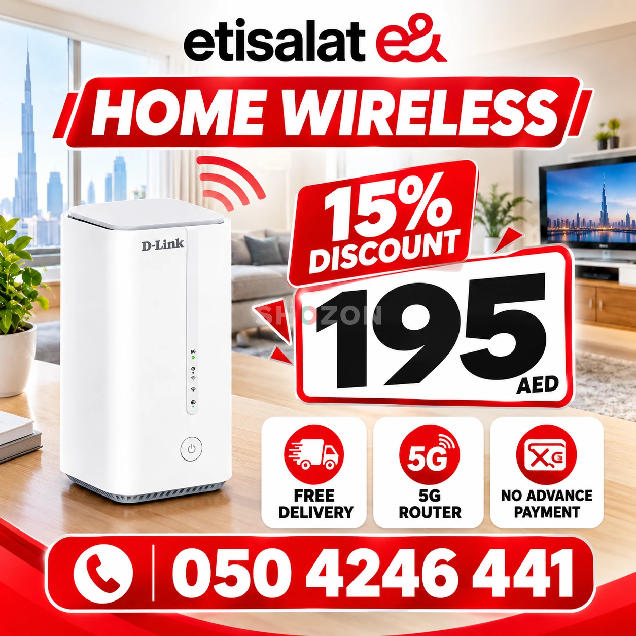Etisalat home wireless 15% discount for all customers