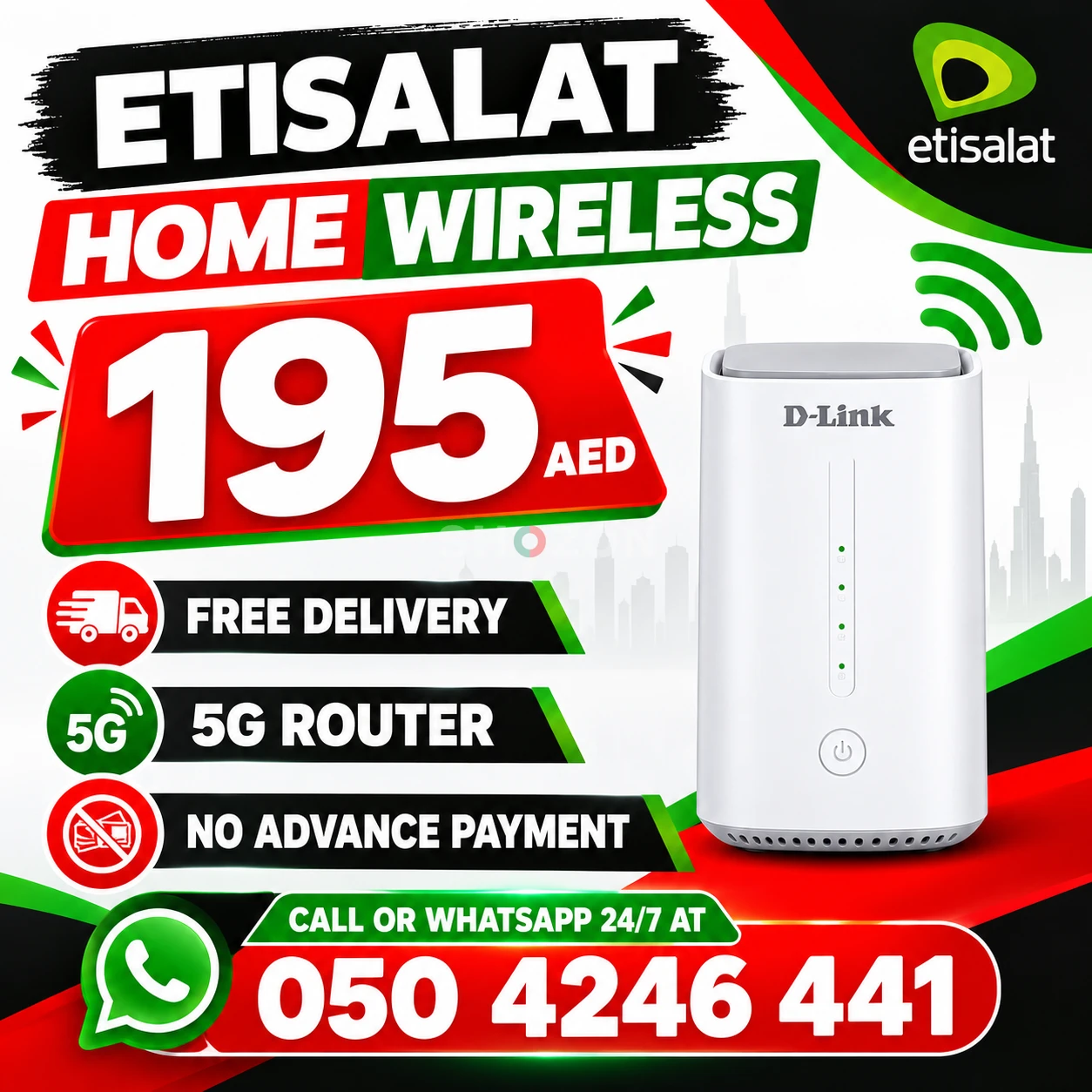 Etisalat home wifi internet service | Free delivery | Unlimited data 