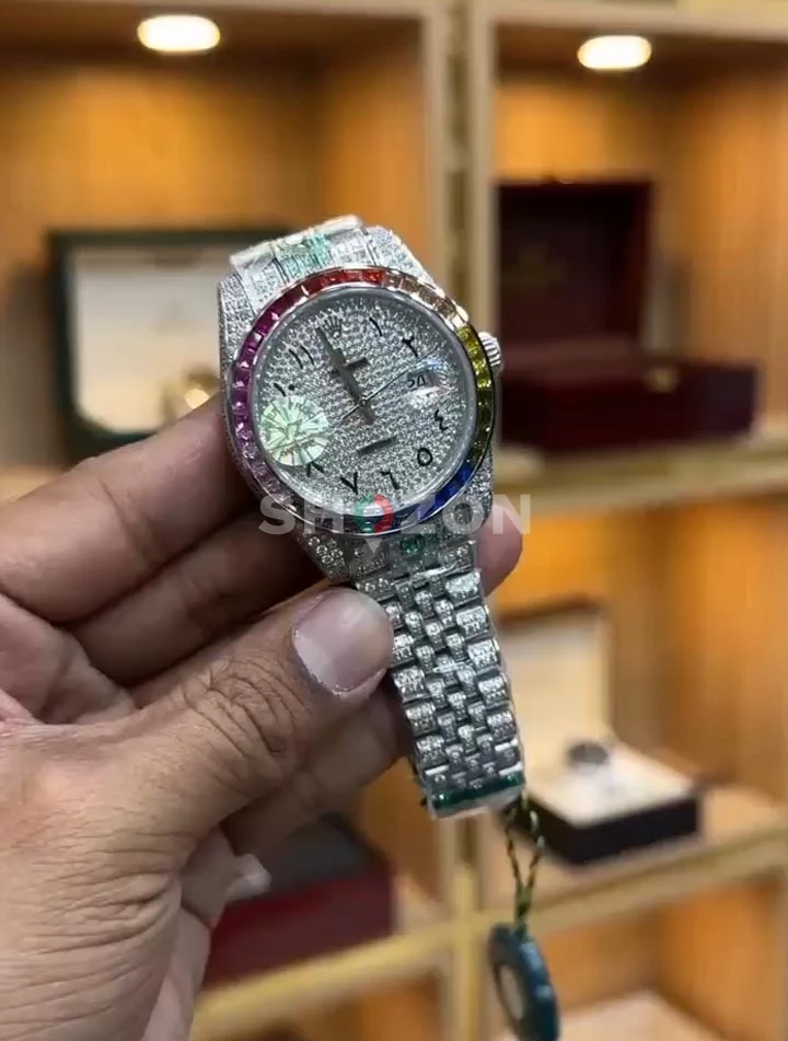 Rolex Dayjust Rainbow full stone watch, Premium Quanity