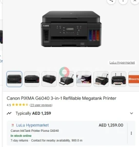Canon Pixma G6040 (Wireless) including Black Ink