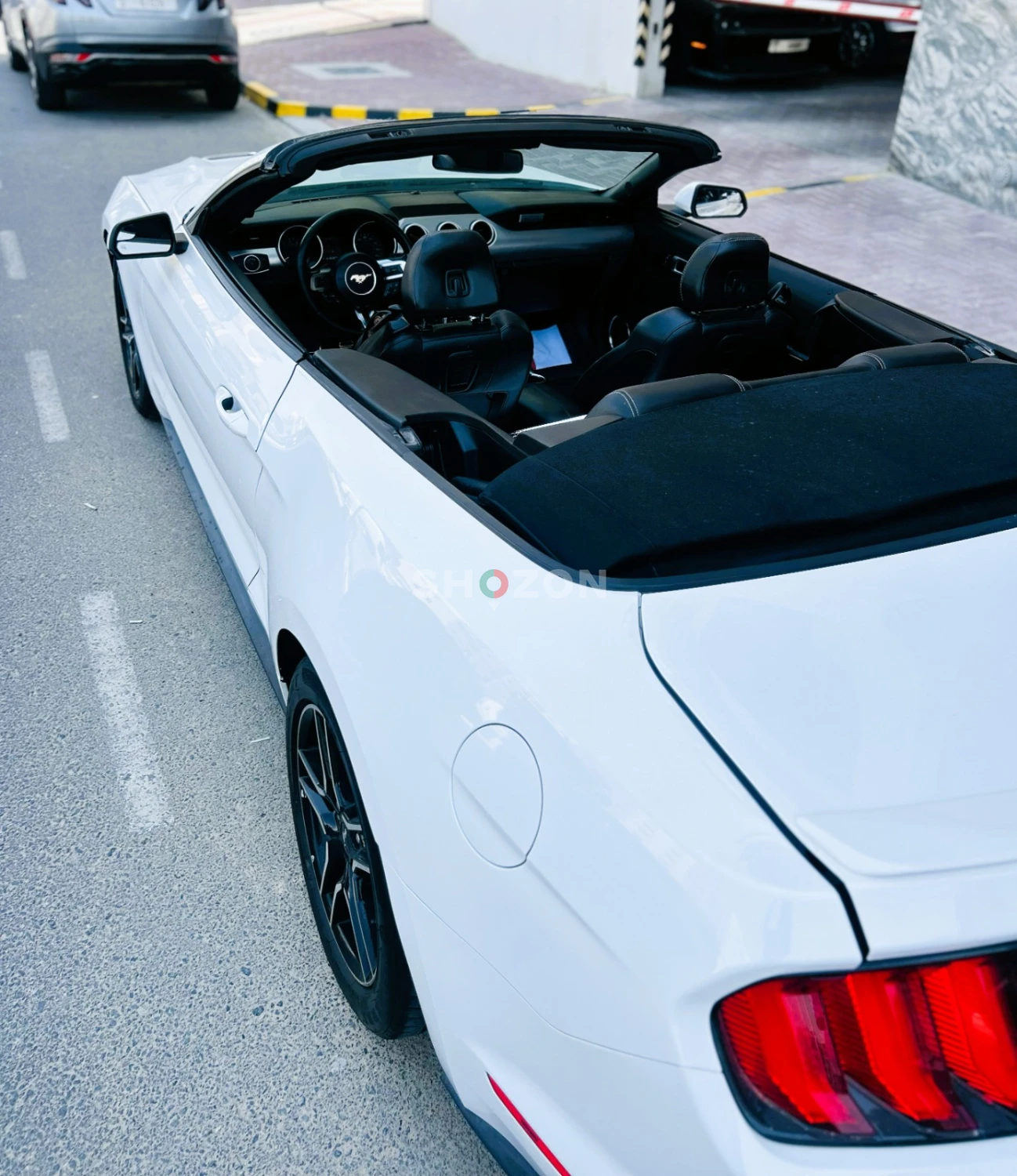 Sleek White Ford Mustang Convertible 