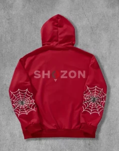Red Spider Web Hoodie (Size M) | New Trendy Streetwear ( Christmas Offer – 10 AED Off )
