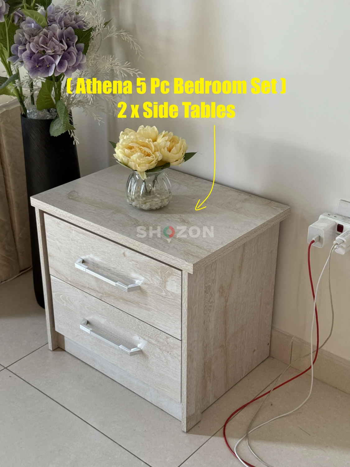 Bedroom Set (King Bed + 2 Side Tables + Dressing Table)