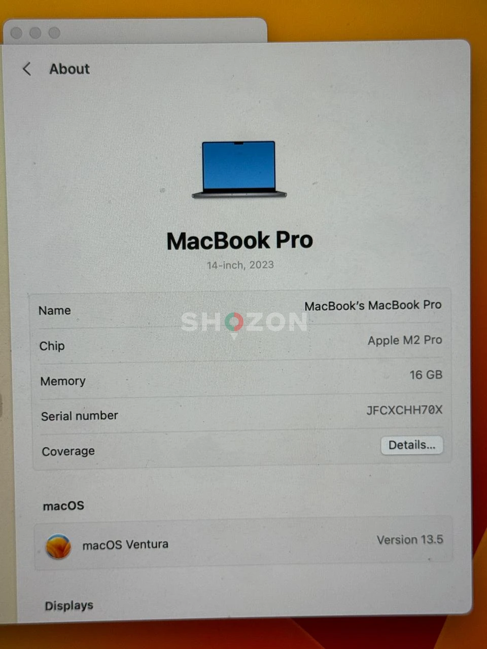 Apple Macbook m2 pro 14 inch 1 tb ssd 16 gb ram