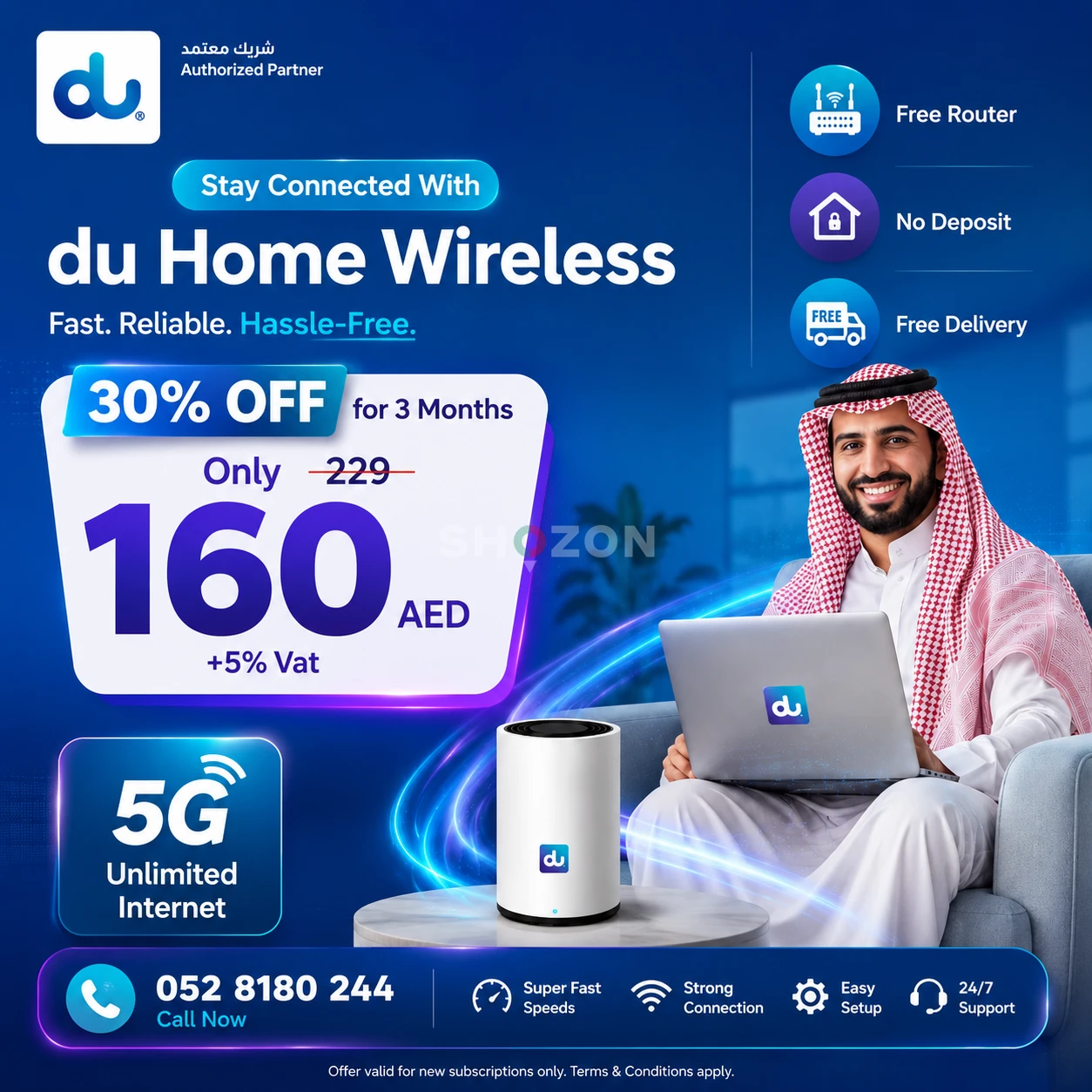 DU Home WiFi internet connection all over UAE