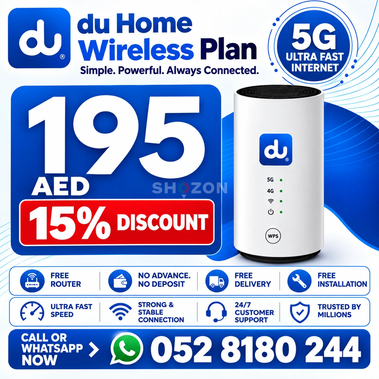 Du home wifi internet 15% discount 