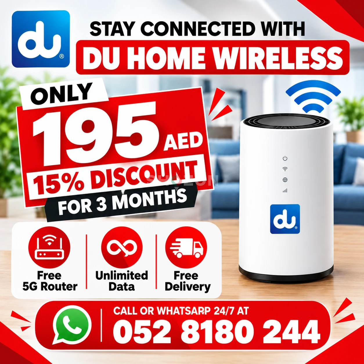 du home wireless 15% discount | Free delivery 