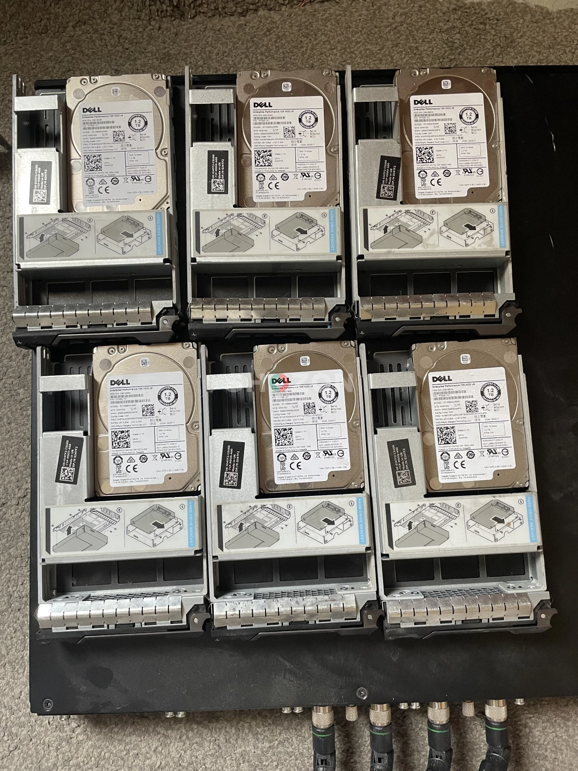 Dell 1.2TB SAS Server Hard Drives with Trays