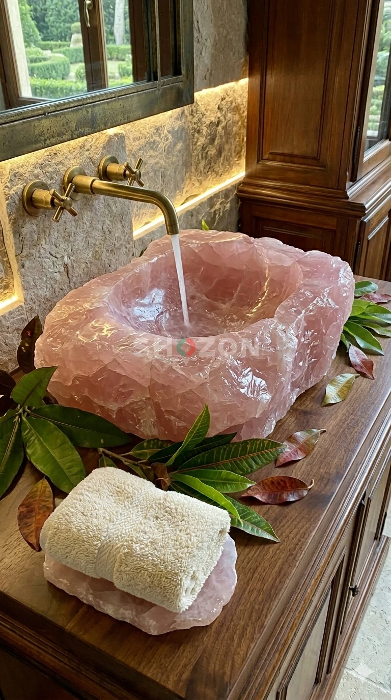 Premium Wash Basin Quartz Rock Natural Sink vessel bowl 