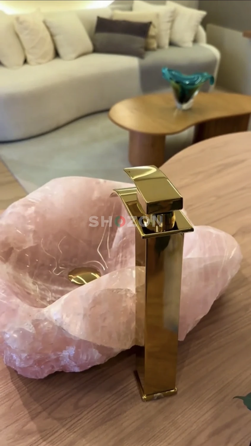 Stone Quartz Wash Basin - -Handmade Luxury Sink Vessel bowl bathroom Furniture 
