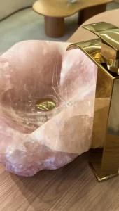 Stone Quartz Wash Basin - -Handmade Luxury Sink Vessel bowl bathroom Furniture 
