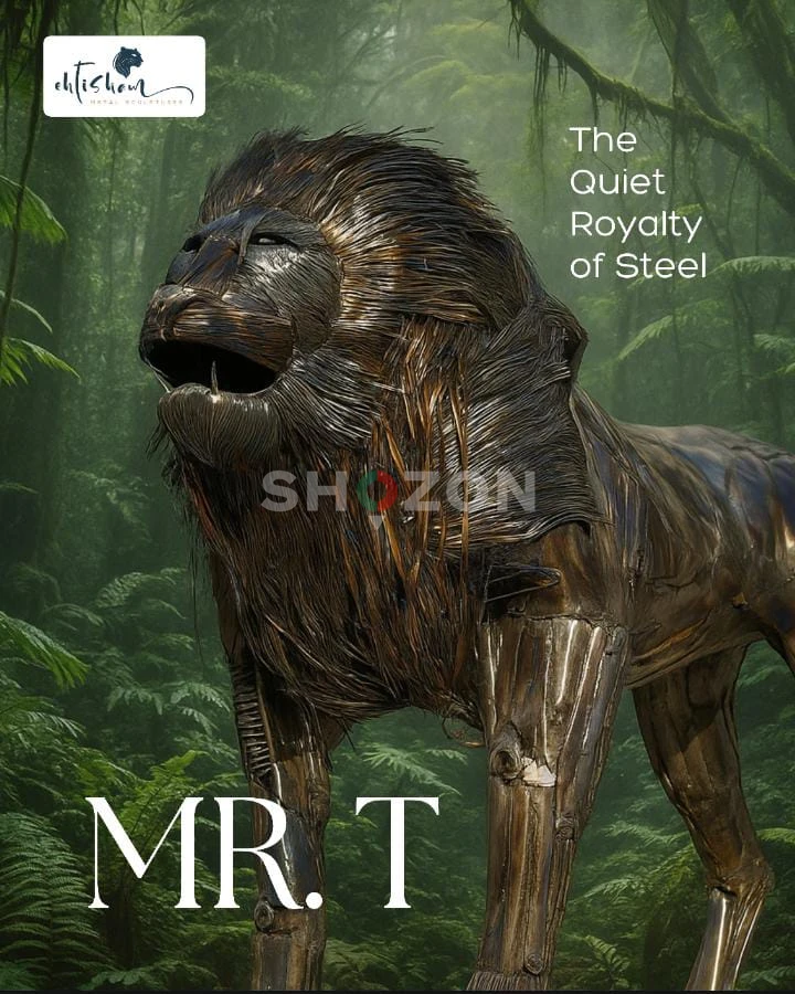 Majestic Steel Lion Sculpture - Perfect for Home Decor!