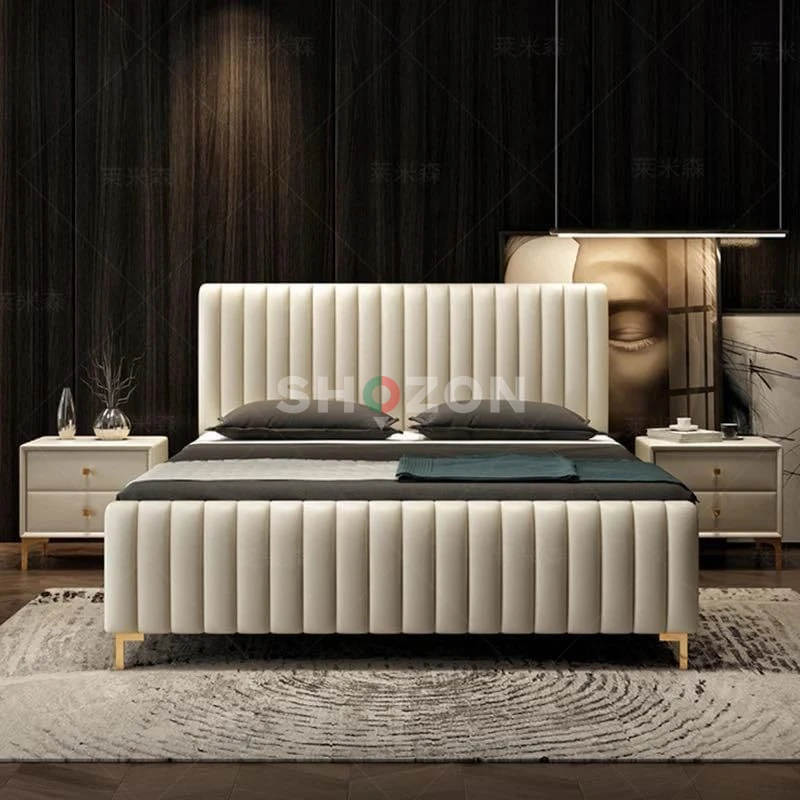 Luxurious Velvet king size Bed with Headboard 