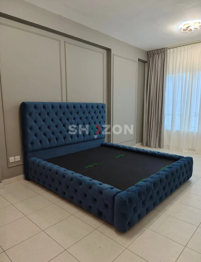 luxury Royal Velvet Bed with strong Headboard