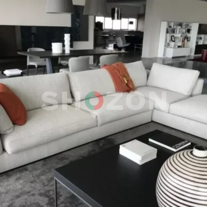 Modern Light Beige L-Shaped Sectional Sofa – Spacious & Stylish Comfort