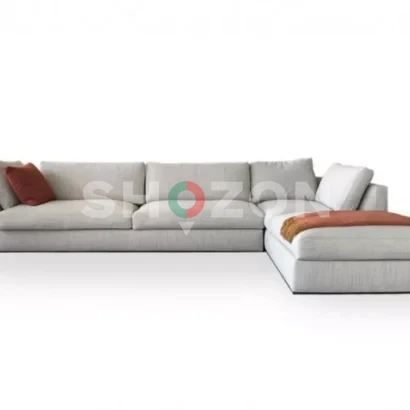 Modern Light Beige L-Shaped Sectional Sofa – Spacious & Stylish Comfort